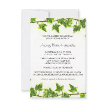 Green Ivy - Invitation de douche nuptiale 3x5
