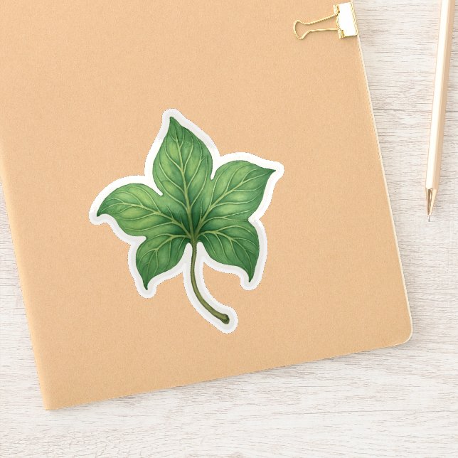 Green Ivy Leaf Botanical Aufkleber (Notizbuch)