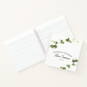 Green Ivy Vine Wasserfarbe Briefe an die Braut Notizbuch
