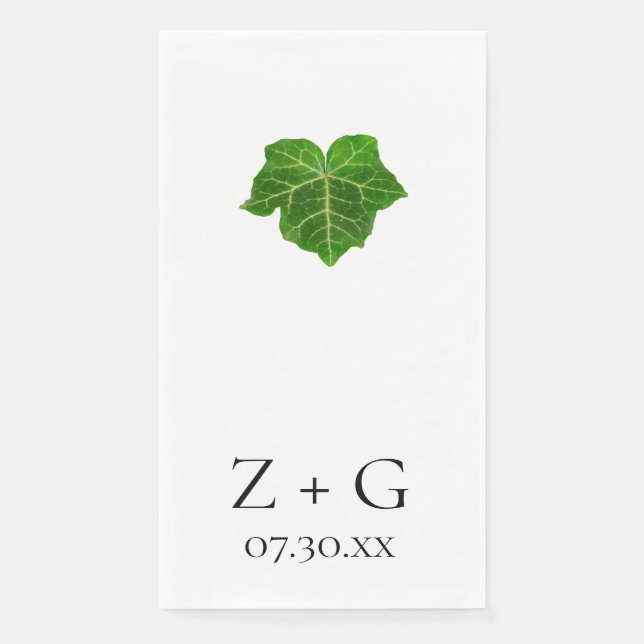 Green Ivy Wedding Serviette (Vorderseite)