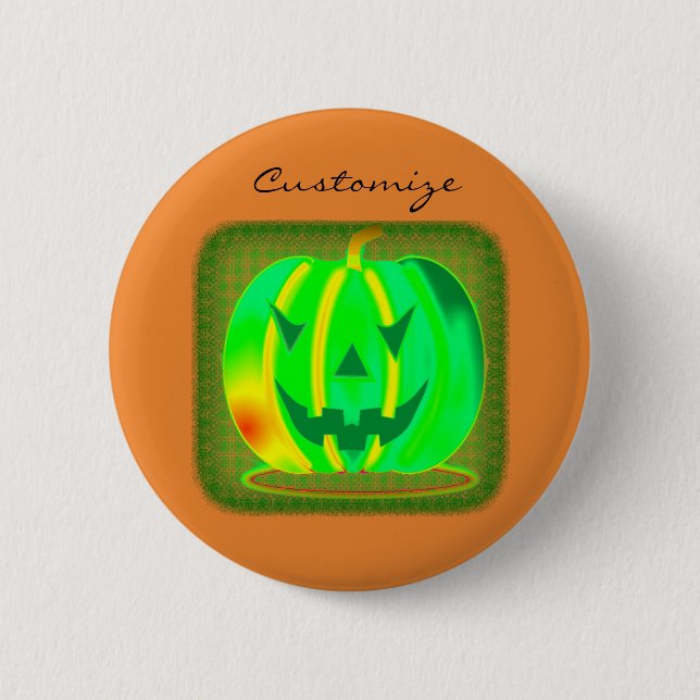 Green Jack o'lantern Halloween Thunder_Cove Button (Vorderseite)