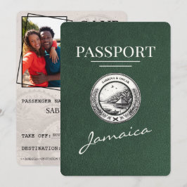 Green Jamaica Passport Save the Date