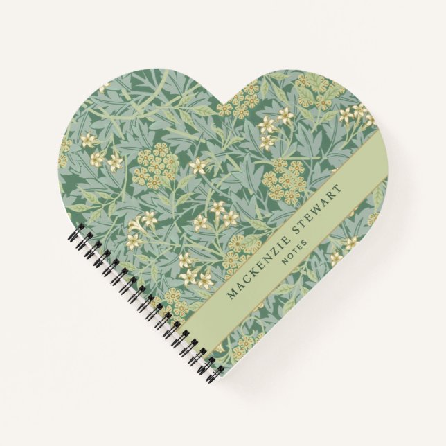 Green Jasmine Floral Pattern Notebook Notizbuch (Vorderseite)