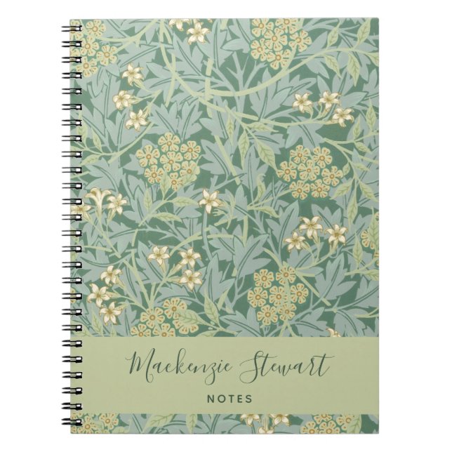 Green Jasmine Floral Pattern Notizblock (Vorderseite)