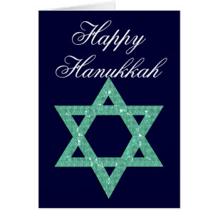 Green Jeweled Star der David Hanukkah Card