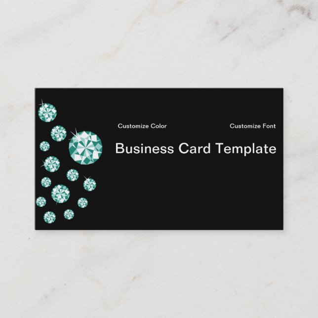 Green Jewels Emerald Business Cards Visitenkarte (Vorderseite)
