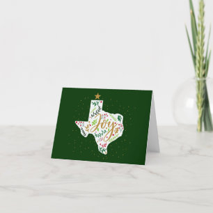 Green Joy Holiday Blätter Texas Shape Foto Feiertagskarte