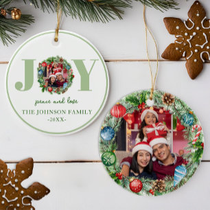 Green JOY Wreath Weihnachtsschmuck Foto