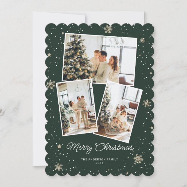 Green Joyeux Noël Photo Collections Cartes (Devant)