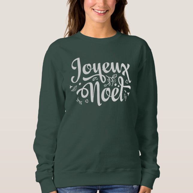 Green Joyeux Weihnachten Sweatshirt (Vorderseite)