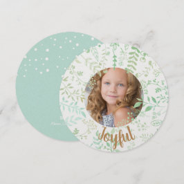 Green Joyful Christmas Holiday Foto Card Einladung
