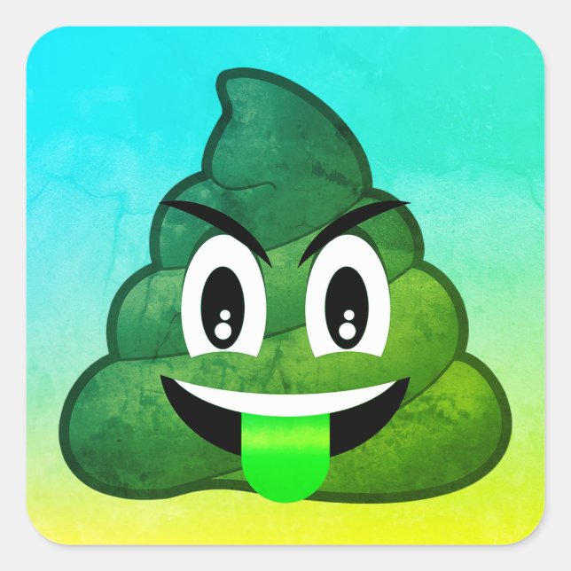 Green Kack Emoji Ombre Stickers (Vorderseite)