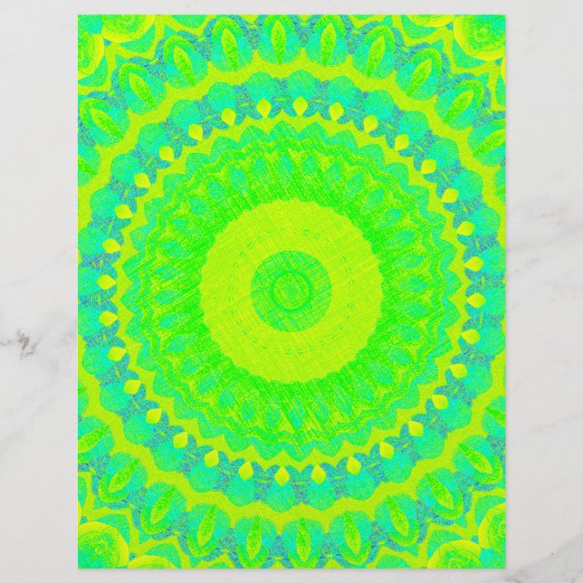 Green Kaleidoscope Bulk Scrapbook Paper Pages Flyer (Vorne)