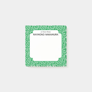 Green Karakusa Arabesque Vine Muster Post-it Klebezettel