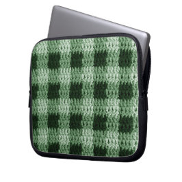 Green Kariert Artisan Crochet Print Electronics Ba Laptopschutzhülle