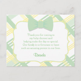 Green Kariert Baby Dusche Vielen Dank Karten