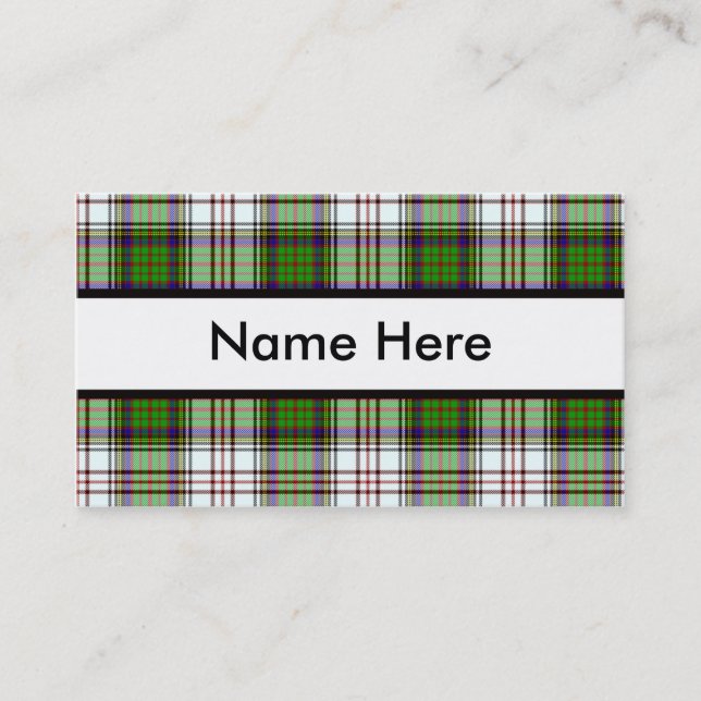 Green Kariert Business Card Visitenkarte (Vorderseite)