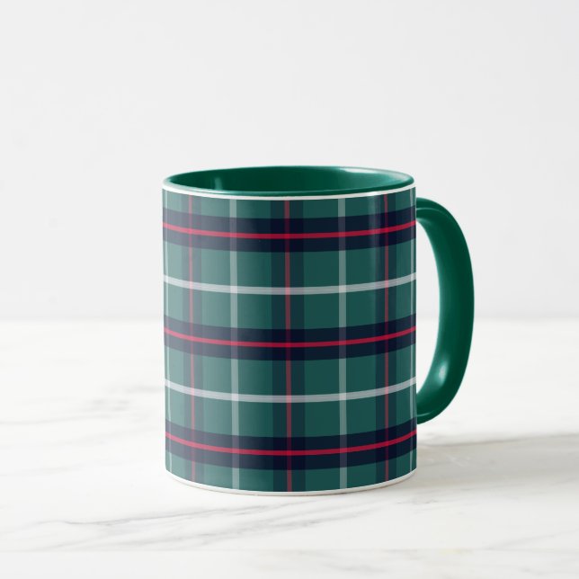 Green Kariert Coffee Tasse (VorderseiteRechts)