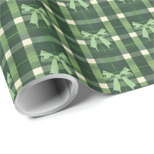 Green Kariert Coquette Bow Weihnachten Geschenkpapier
