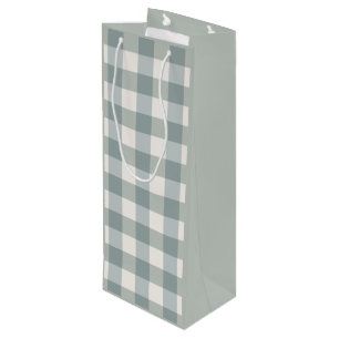 Green Kariert Country Farm Gingham Simple Geschenktüte Für Weinflaschen
