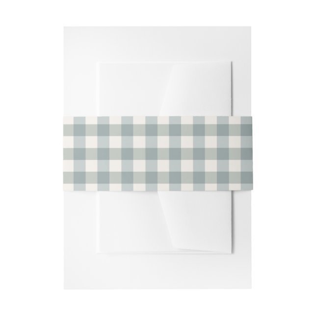 Green Kariert Gingham Country Farm Einfach Einladungsbanderole (Vorderseite Beispiel)
