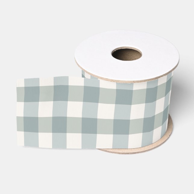 Green Kariert Gingham Country Farm Einfach Ripsband (Spule)