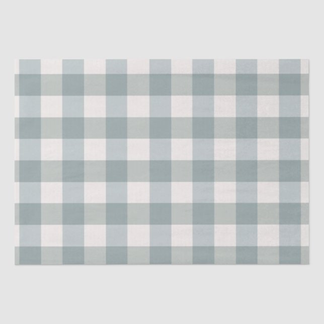 Green Kariert Gingham Country Farm Einfach Seidenpapier (Vorderseite)