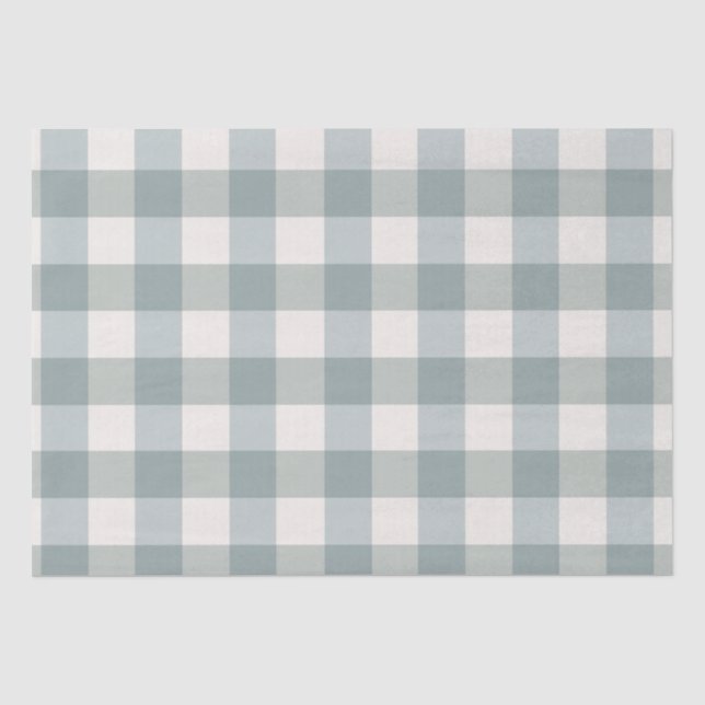 Green Kariert Gingham Country Farm Einfach Seidenpapier (Vorderseite)