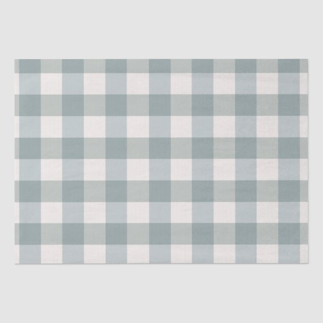 Green Kariert Gingham Country Farm Einfach Seidenpapier (Vorderseite)