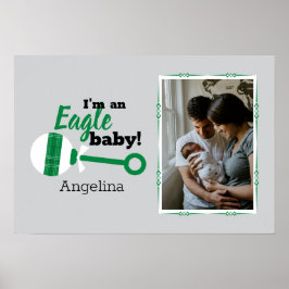 Green Kariert Rattle Eagle Baby Foto Poster
