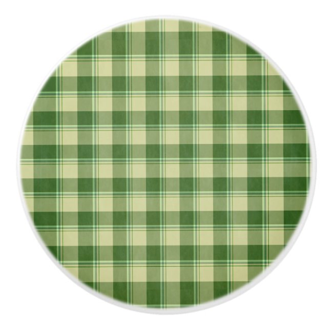 Green Kariert Saint Patrick's Day Keramikknauf (Vorderseite)
