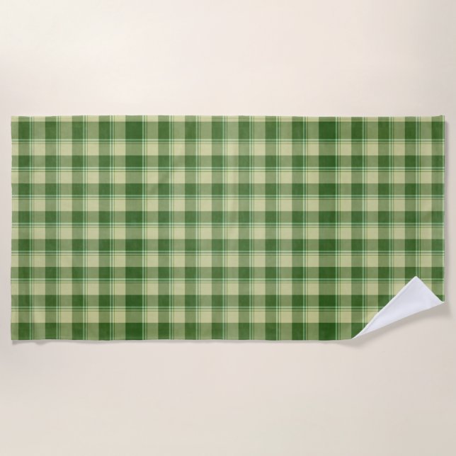 Green Kariert Saint Patrick's Day Strandtuch (Vorderseite)