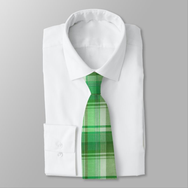 Green Kariert St. Patrick's Day Krawatte (Gebunden)