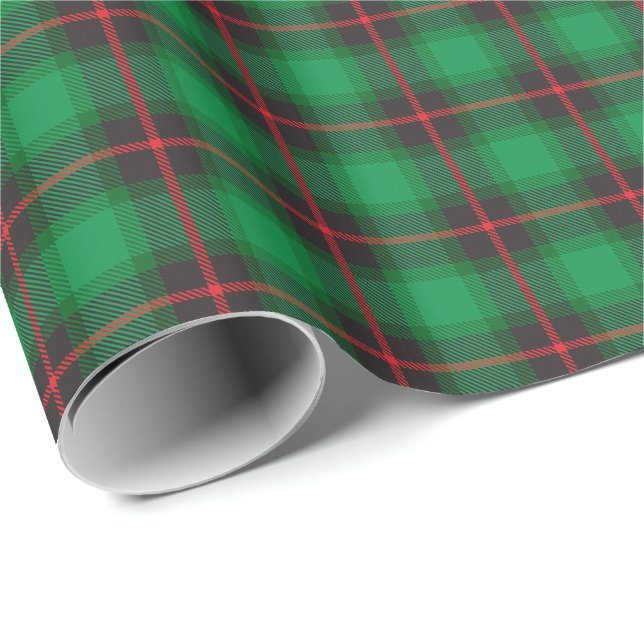 Green Kariert Tartan Ferien Stilvoll Traditionell Geschenkpapier (Rolleneckpunkt)