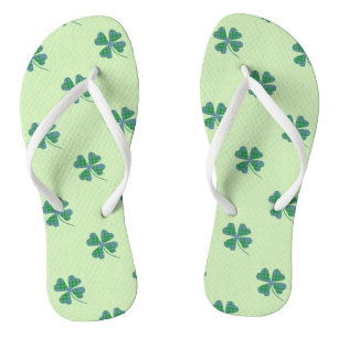 Green Kariertes Kleeblatt Clover Muster Flip Flops