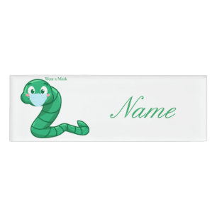 Green Kawaii Worm Thunder_Cove Namenschild