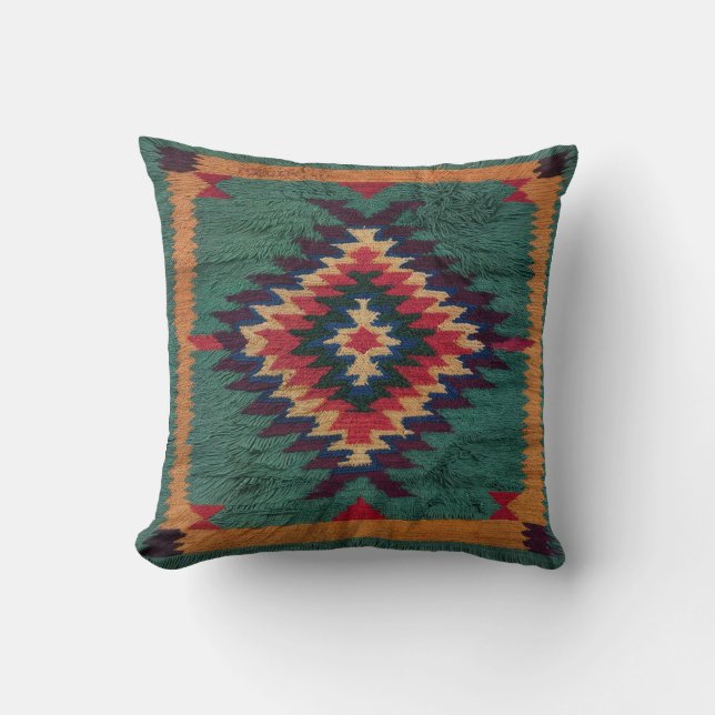 Green Kilim Lumbar Coussins : Parfait pour le conf (Recto)