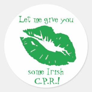 Green Kiss-Fun Irish Spaß Runder Aufkleber