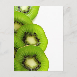 Green Kiwi Fruit Slices  - Fruit Print Postkarte