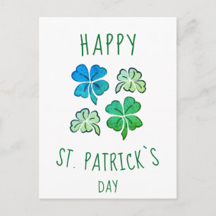 Green Kleeblatt Clover Happy St Patrick`s Day Postkarte
