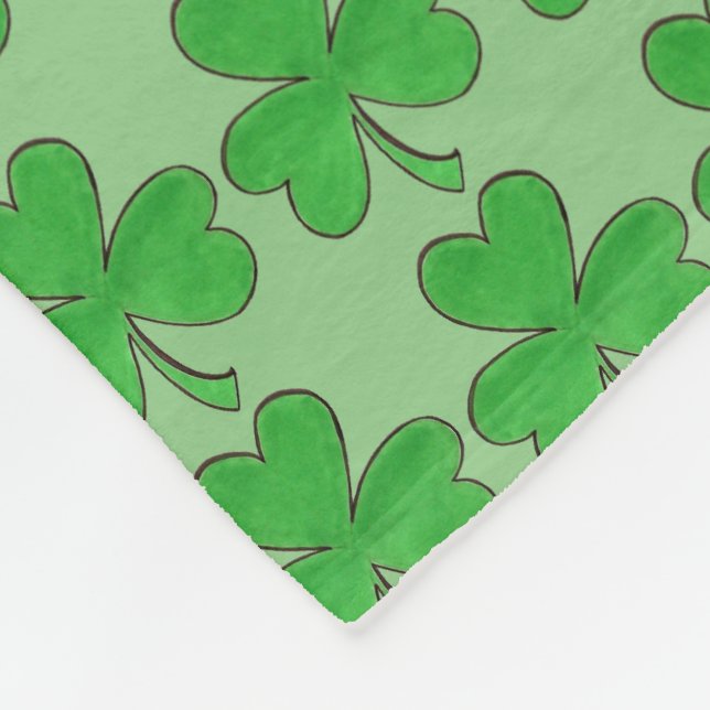 Green Kleeblatt Clover Lucky St. Patrick's Day Fleecedecke (Ecke)