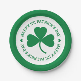 Green Kleeblatt Happy St. Patrick's Day Party Pappteller