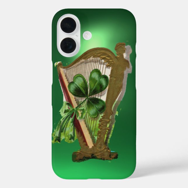 GREEN KLEEBLATT HARP green iPhone 16 Hülle (Rückseite)
