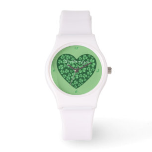 Green Kleeblatt Heart St Patrick's Day Armbanduhr