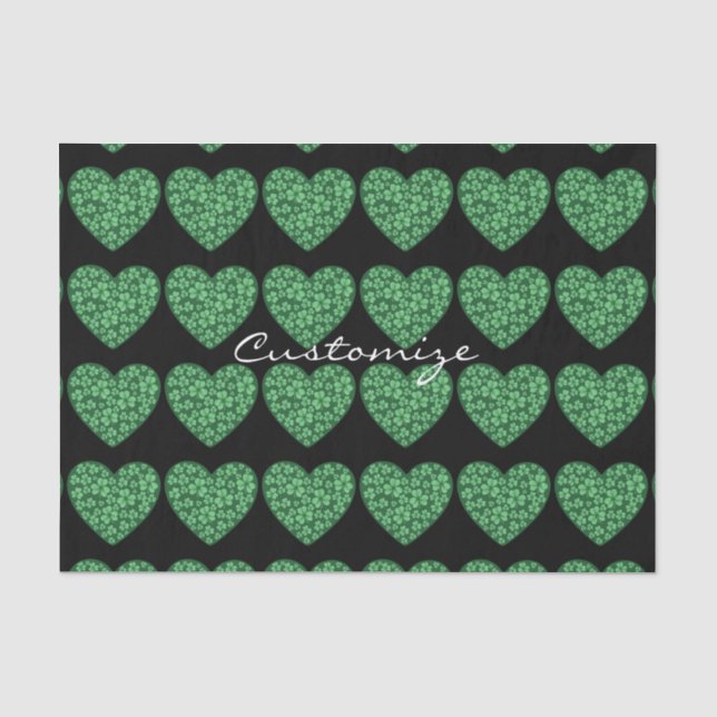 Green Kleeblatt Heart St Patrick's Day Seidenpapier (Vorderseite)