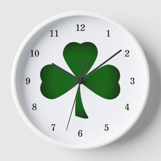 Green Kleeblatt Irish Lucky Clover Uhr (Vorderseite)