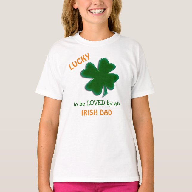 Green Kleeblatt Irish Vater Liebe Kids Shirt (Vorderseite)