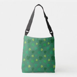 Green Kleeblatt Pattern St Patricks Day Tragetaschen Mit Langen Trägern
