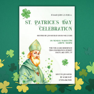 Green Kleeblatt & Saint Religious St Patricks Day Einladung