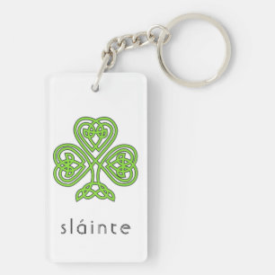 Green Kleeblatt Slainte St. Patrick's Day Celtic Schlüsselanhänger